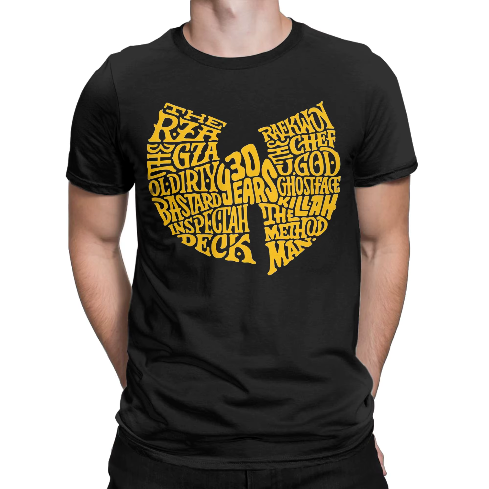 T-shirts du groupe de rap légendaire Wu Tang Clan pour hommes, 100% coton, t-shirts de loisirs à col