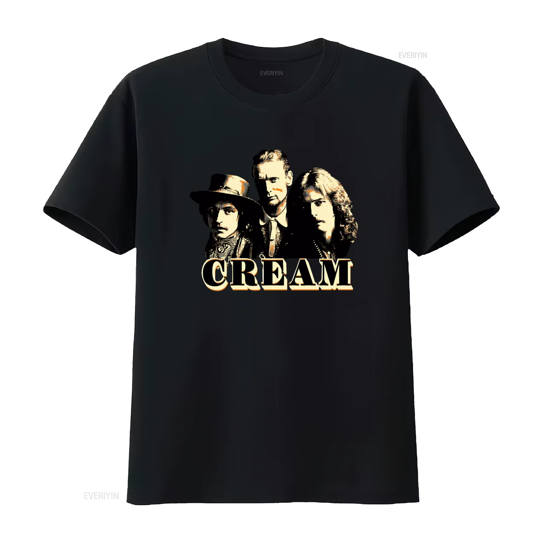 T-shirt hommage au groupe Cream avec Jack Bruce et Eric Clapton, design 1966 1968, streetwear vintag