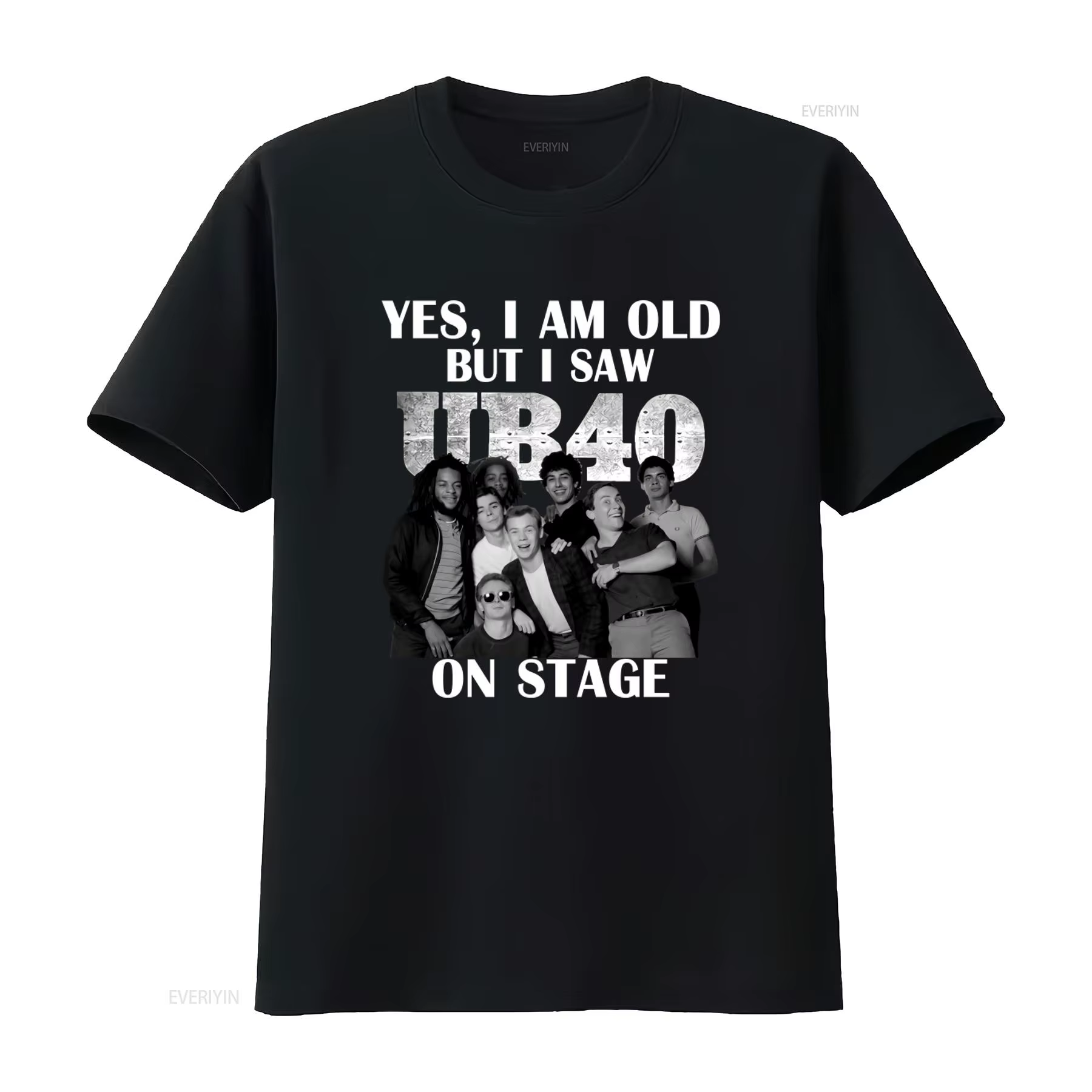 T-shirt de concert vintage UB40, style streetwear rétro, design de scène unique, coton confortable, 