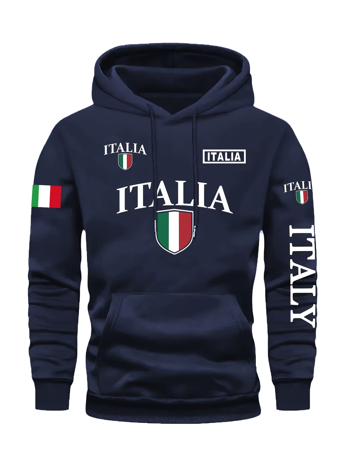 Sweat-shirt à capuche pour hommes et femmes, avec lettres imprimées, drapeau italien, automne hiver,
