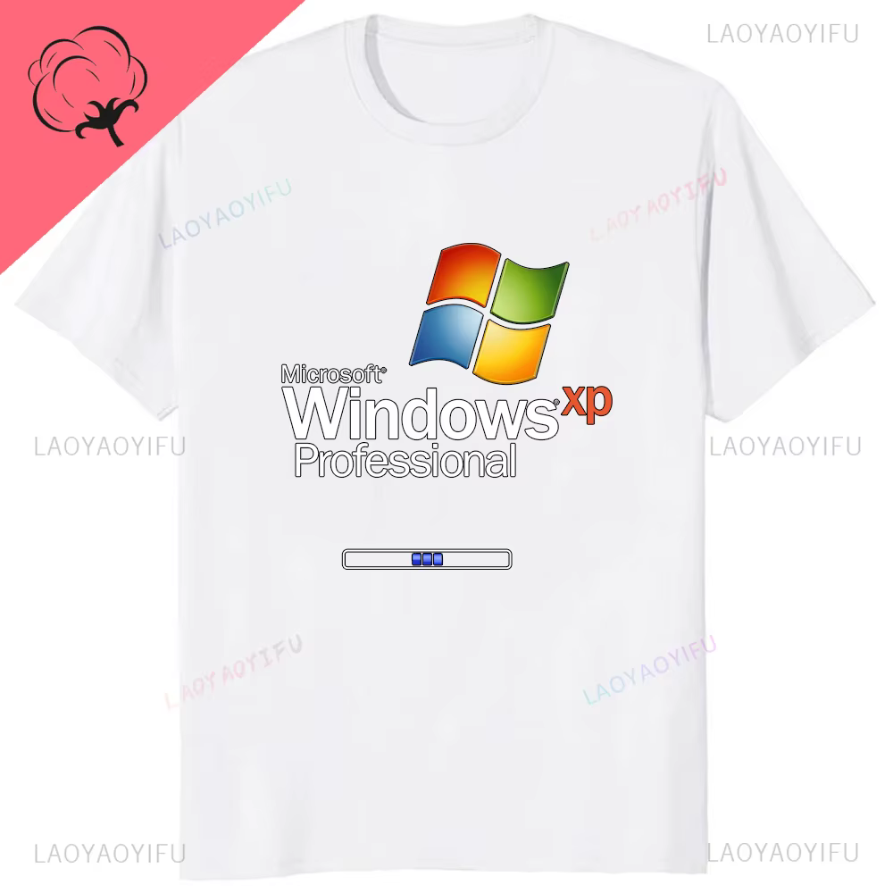 Windows XP LOGO professionnel imprimé T-shirt décontracté mode ample confort respirer coton T-shirt 