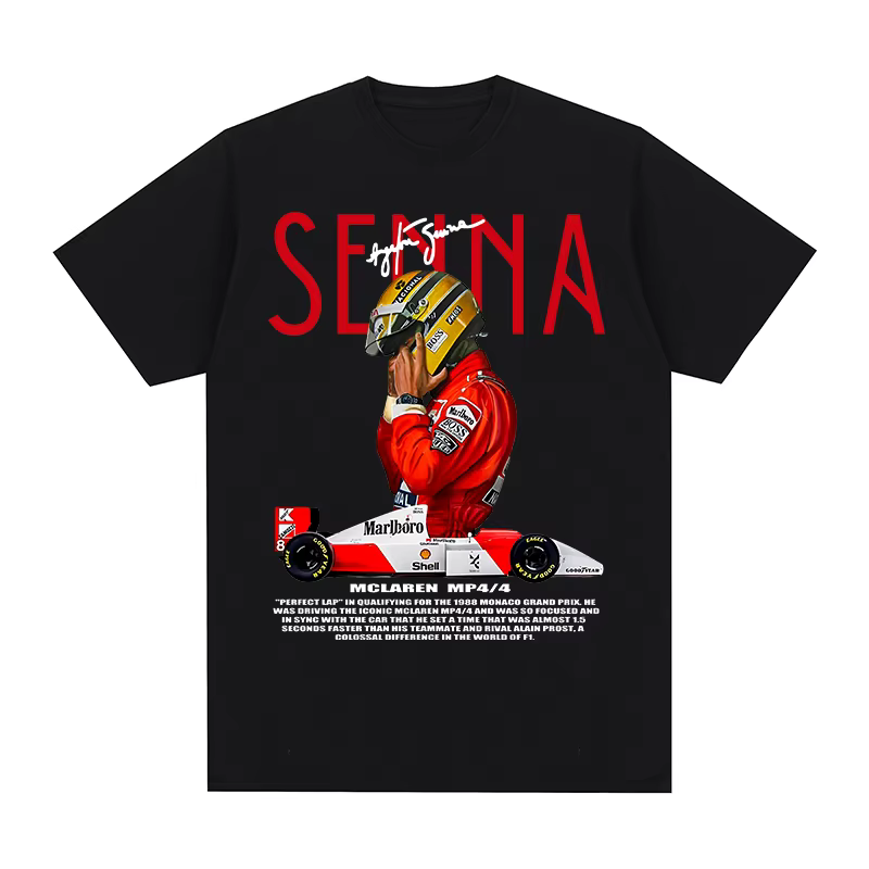 T-shirt brésilien Ayrton Senna, Vintage, graphique, surdimensionné, respirant, en coton, pour hommes