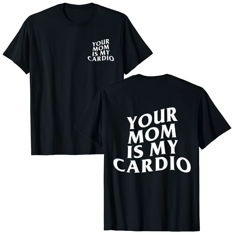 Your spinal Is My Cardio Hilarious Gym T-Shirt, Humor Funny Sarcastic Sayings, Joke Graphic Tee, Y-F