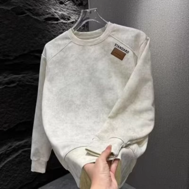Sweat à capuche tendance Tie Dye pour hommes, pull décontracté à col rond