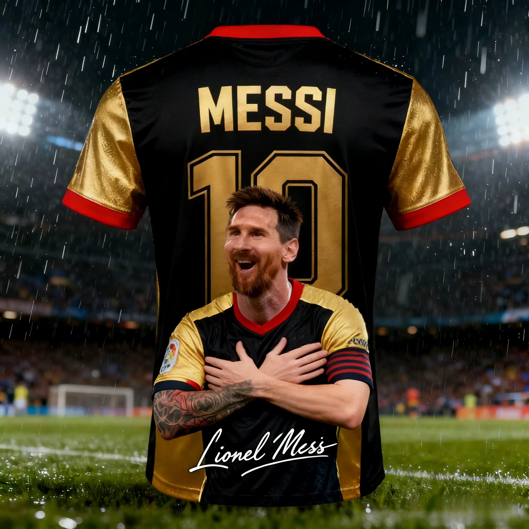 T-shirt de football pour homme Messi, imprimé en 3D, séchage rapide, respirant, adapté aux équipes, 