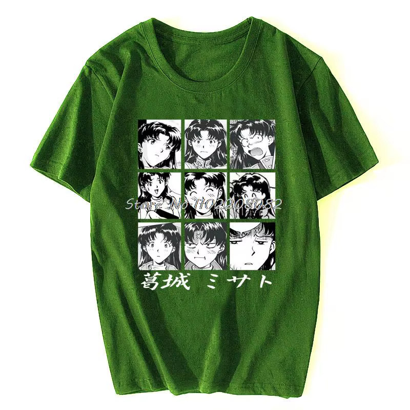 T-shirt hommes Misato Katsuragi Vintage femmes t-shirt Anime japon Manga T-Shirts unisexe coton T-Sh