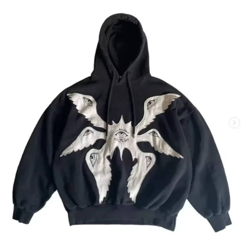Sweat à capuche noir Super Skull Aviation pour hommes, Streetwear vintage des années 2000, Couple Ha