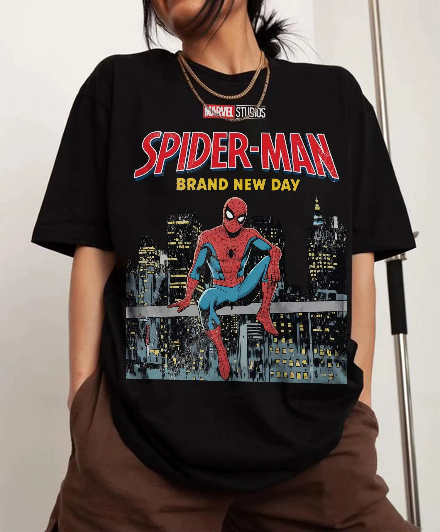 Nouveau T-shirt Spider-Man 2026 - Le Nouveau Jour - Tom Holland - Imprimé Rétro - Homme Femme - Y2K 