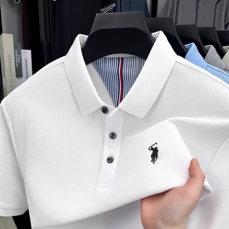 Polo à manches courtes pour hommes 100% pur coton mode d'été marque haut de gamme broderie poney hau