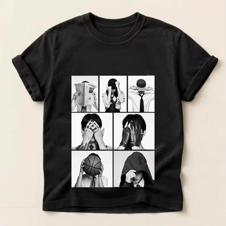 T-shirt Coréen pour Garçon, Design Été 2026, 100% Coton, Unisexe, Vêtement Masculin de Haute Qualité