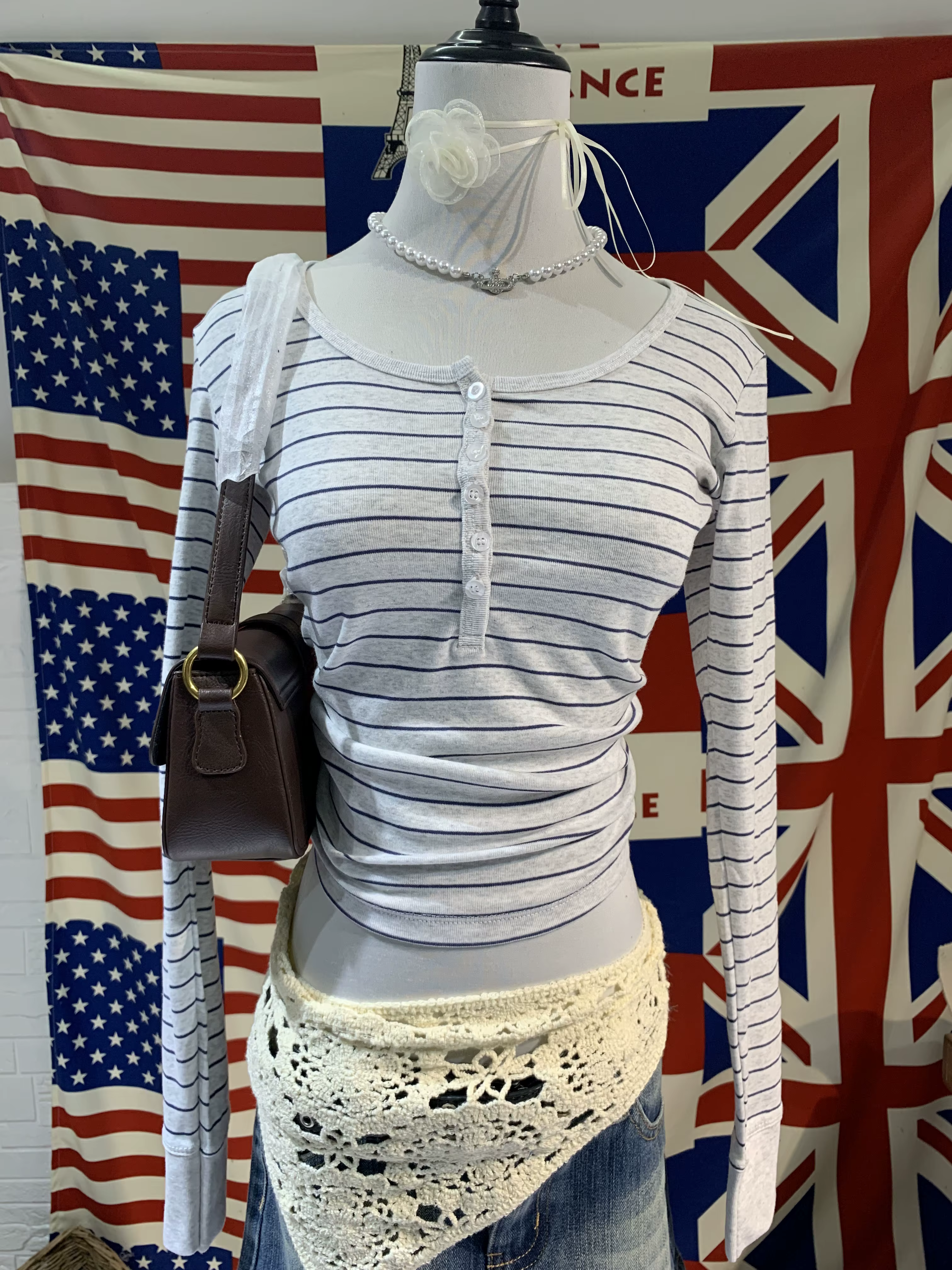 T-Shirt à Manches sulfet Col Rond pour Femme, Vêtement en Coton, Slim, Doux, Mignon, Rose, à Six lèv