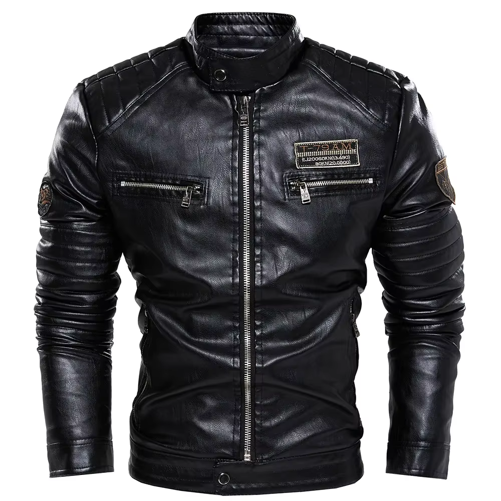 Streetwear Blazer vestes décontractée hommes vêtements d'extérieur en cuir Moto veste tendance marqu