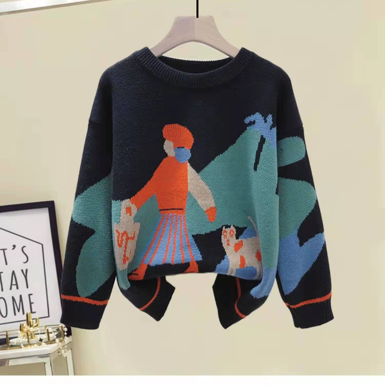 Pulls de dessin animé doux College pour femmes, pulls coréens, col rond, tout match, mode automne et