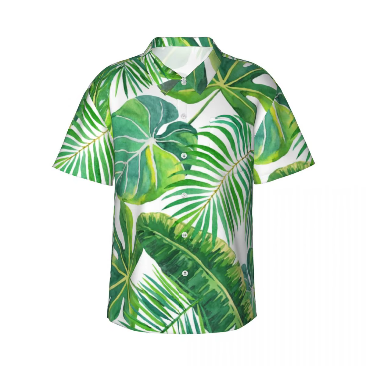 Chemise hawaïenne à feuilles tropicales pour hommes, chemises de plage modernes et décontractées, ma