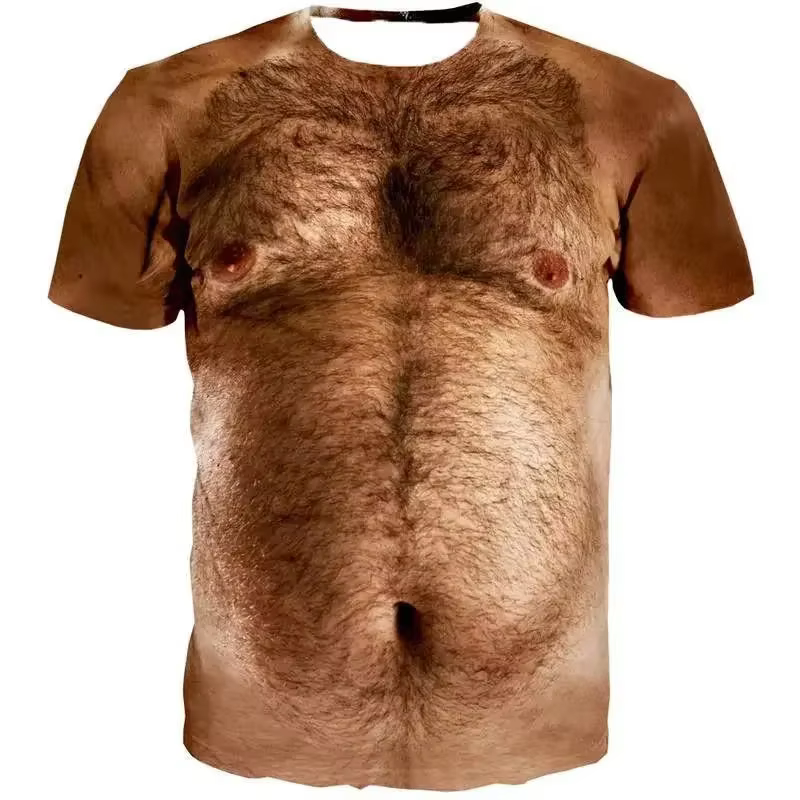 T-shirt de sport pour homme à manches courtes imprimé en 3D, 6 pièces, pour la musculation abdominal