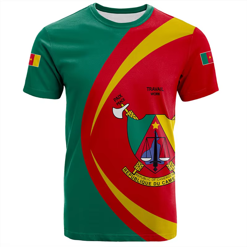 T-shirt graphique imprimé en 3D pour hommes et enfants, T-shirt à manches courtes, Emblème national,