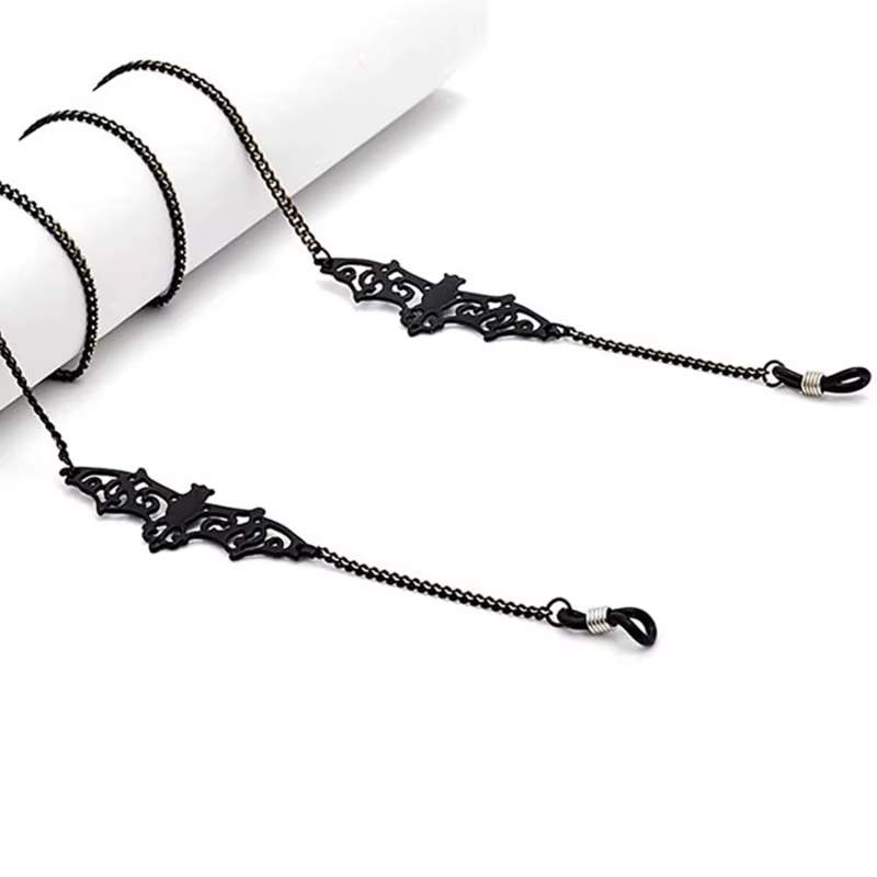 Sangles de lunettes, perles de chauve-souris, chaîne à maillons, chaînes creuses, lunettes de soleil