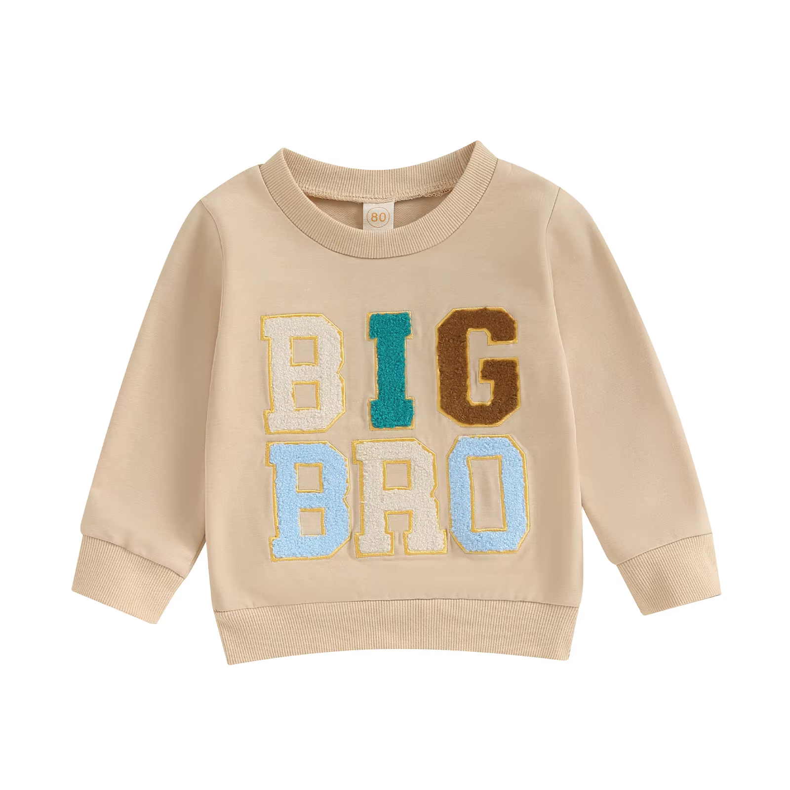 Sweat-shirt ou barboteuse à manches longues et col rond avec lettres imprimées, grand frère, petit f