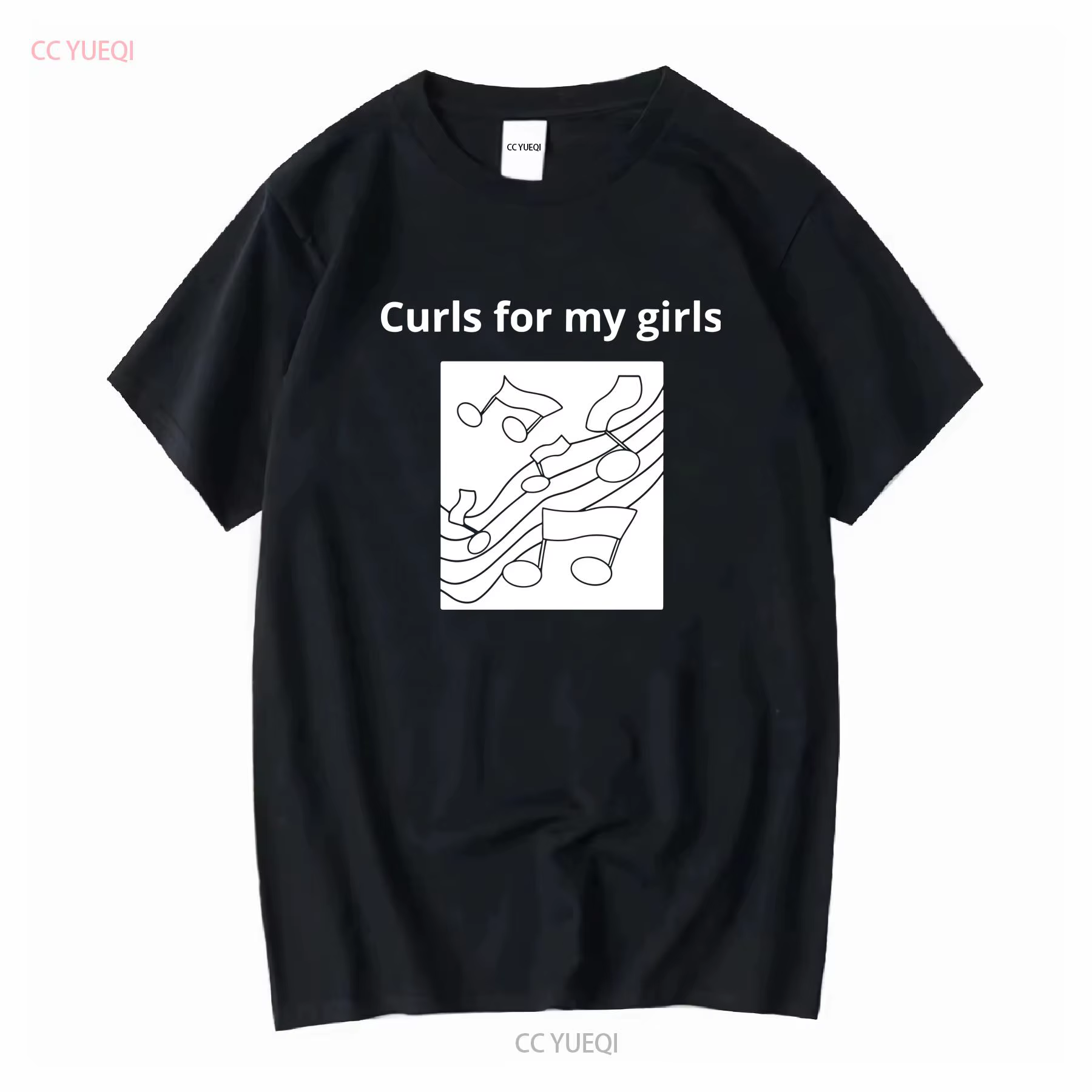 T-shirt unisexe vintage « Curls for my girls » – Imprimé graphique doux, extensible et respirant – V