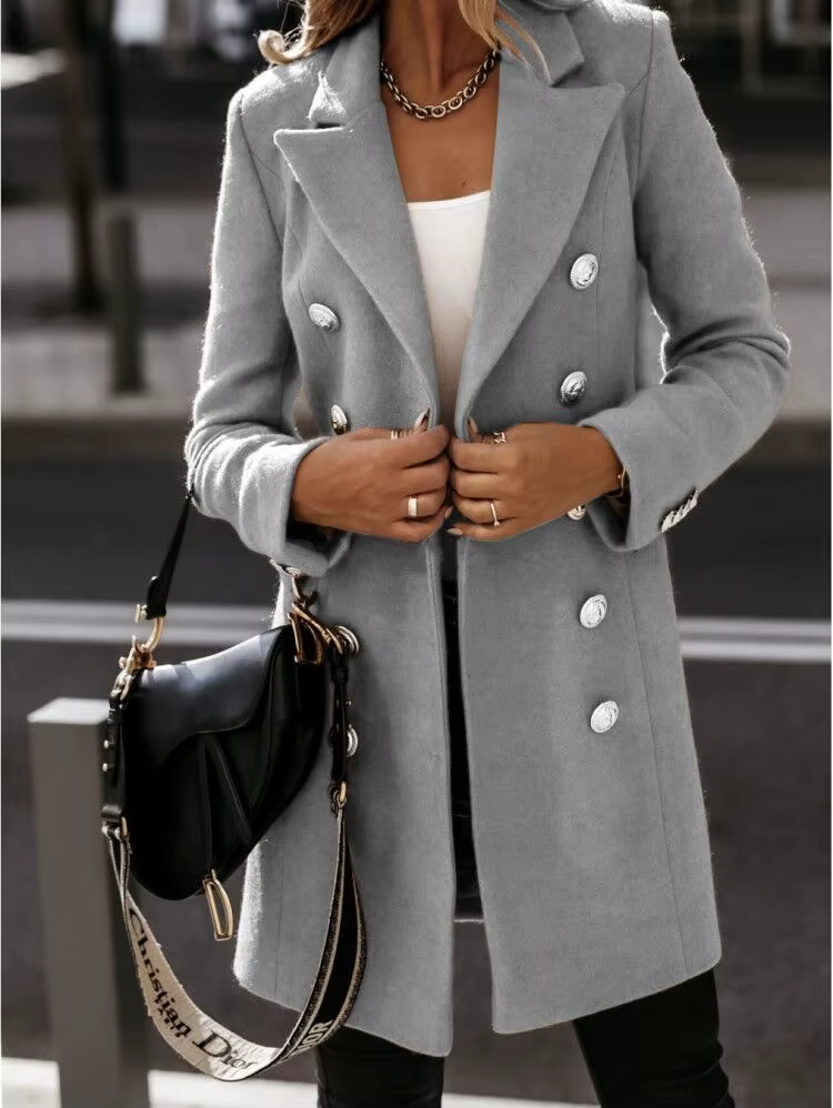 Manteau en laine décontracté pour femmes, manches longues, Streetwear, mode coréenne, vestes à bouto