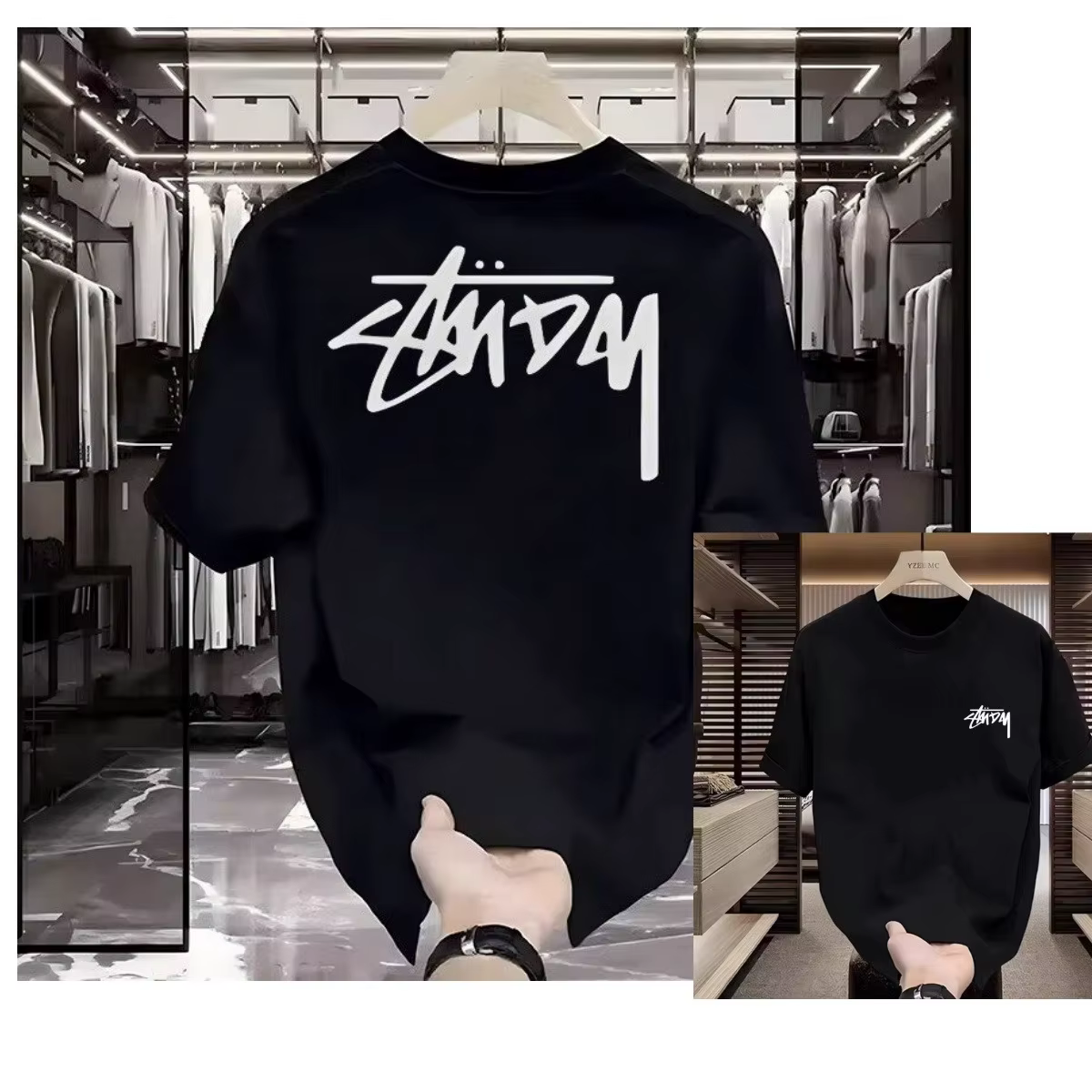 T-shirt décontracté de marque tendance avec logo graffiti amusant, haut de gamme pour hommes et femm