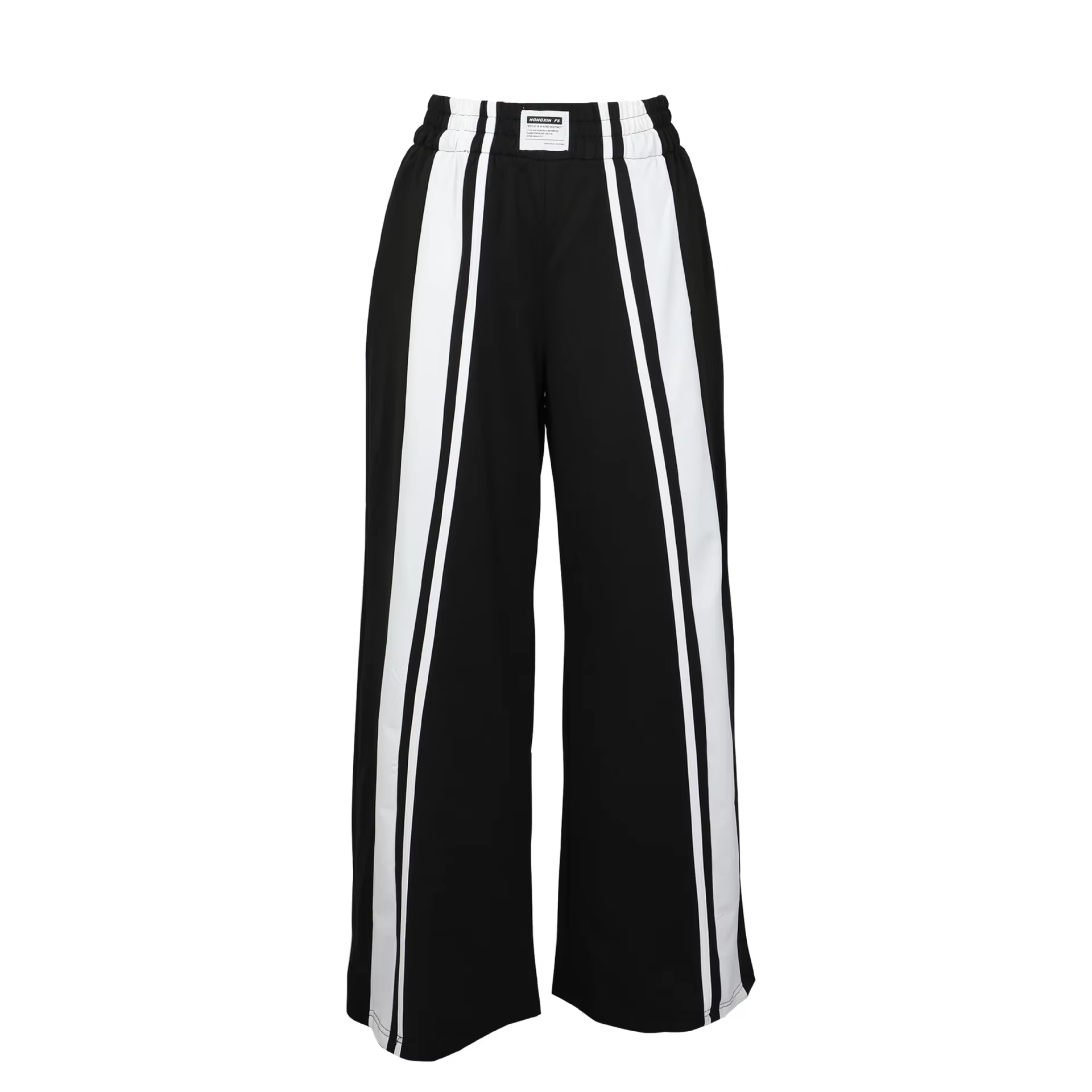 Pantalon de jogging pour femme, pantalon de survêtement large à taille haute, ample, avec bandes lat