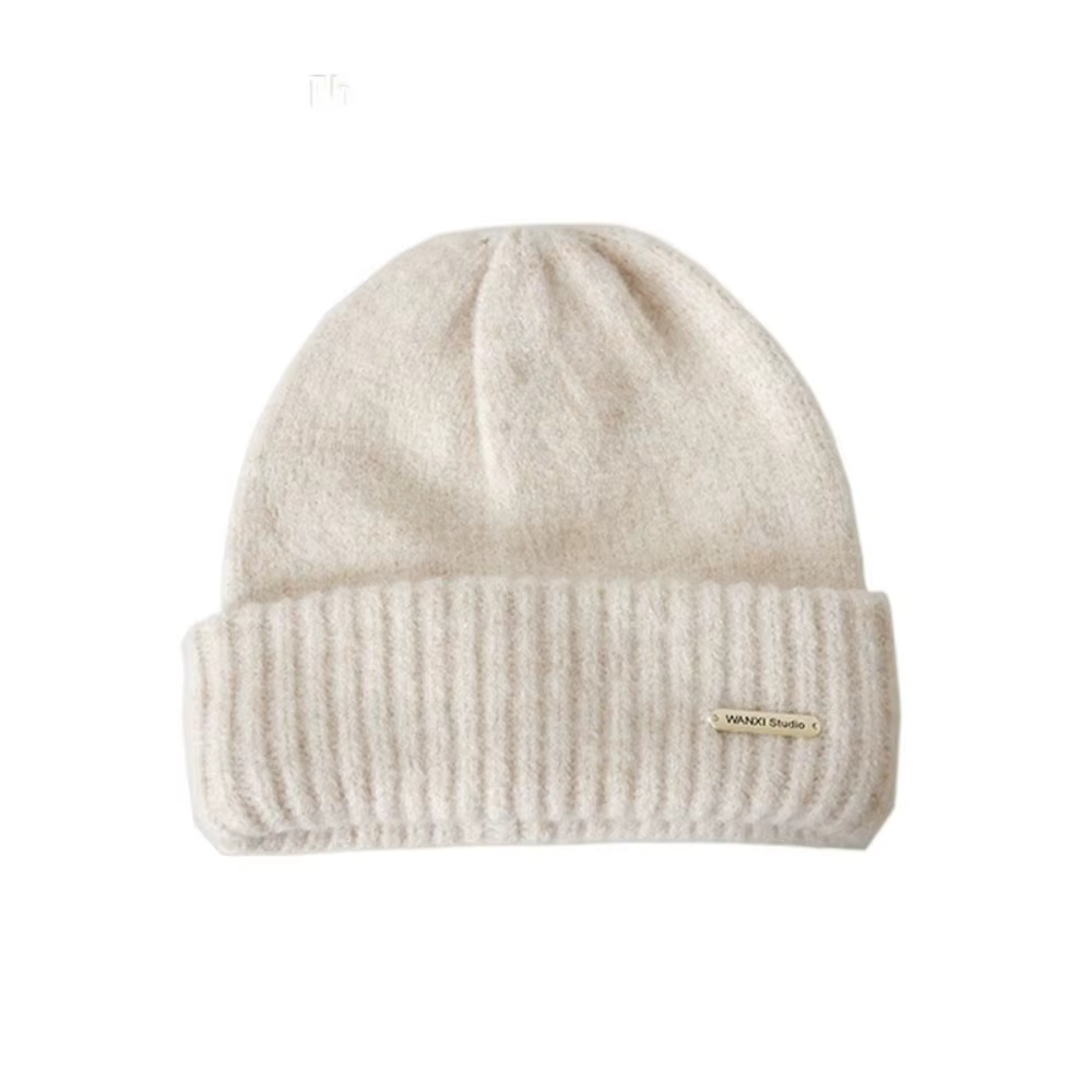 Casquette chaude mignonne, chapeau tricoté en laine, couleur unie, bonnet de bassin en Crochet, bonn