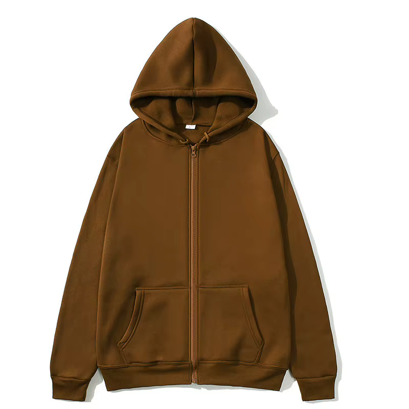 Sweat-shirt à capuche unisexe surdimensionné, veste zippée de couleur unie, sweat-shirt à capuche dé