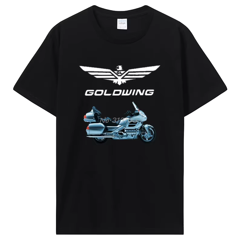 Silver Japanese Motorcycle Goldwing T-shirt Casual Fitness T Shirt Cotton Tops Tees Men's Clothing O
