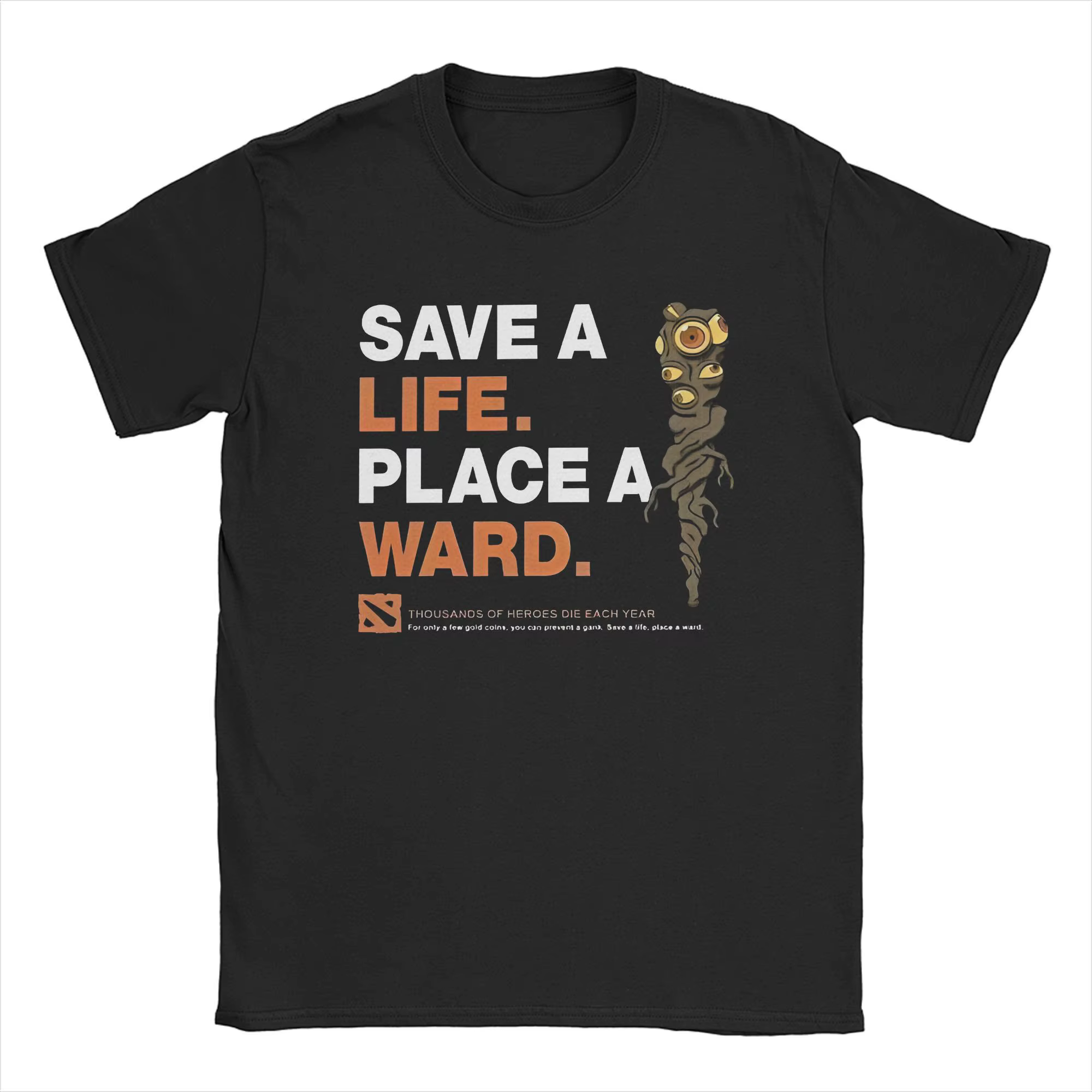T-shirt manches courtes col rond homme, vêtement en coton, art de Ward, D-Dota 2, Peace of Ward, vin