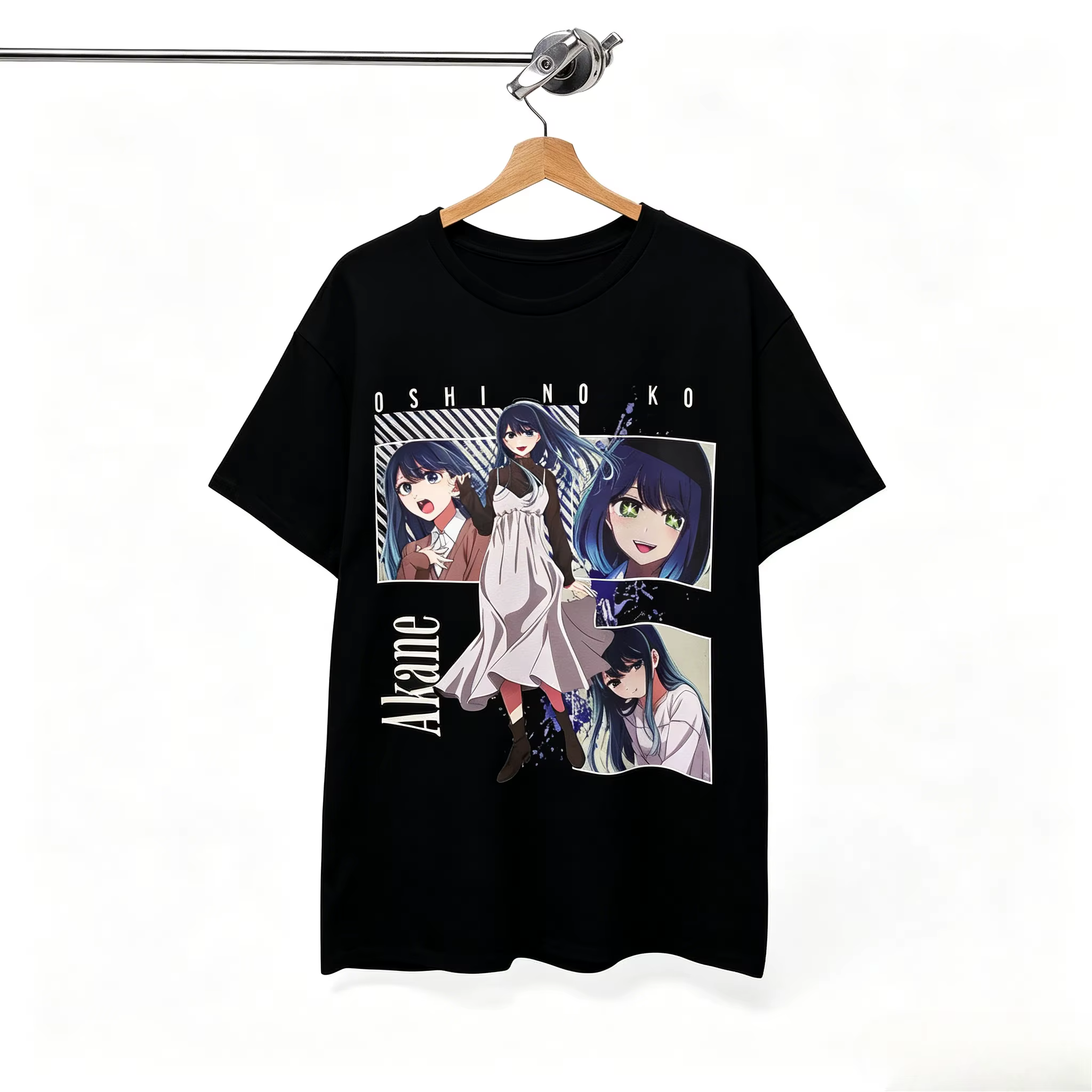 T-shirt Anime Oshi No Ko Starlight Akane Ai à manches courtes, imprimé graphique, motif de bande des