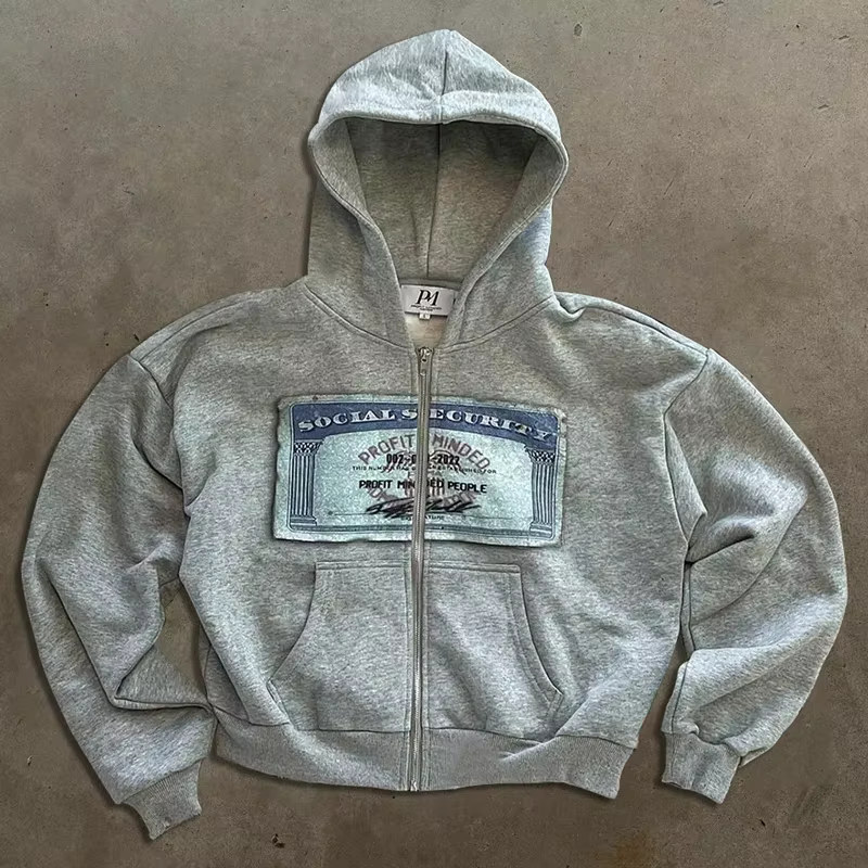 Y2K – sweat à capuche rétro avec fermeture éclair, Hip-Hop, lettre imprimée, Streetwear décontracté 
