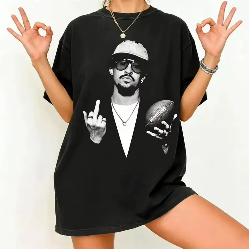 T-shirt unisexe en coton à motif Bad Bunny & Super Bowl Rugby, nouveau modèle été 2026, col rond, st
