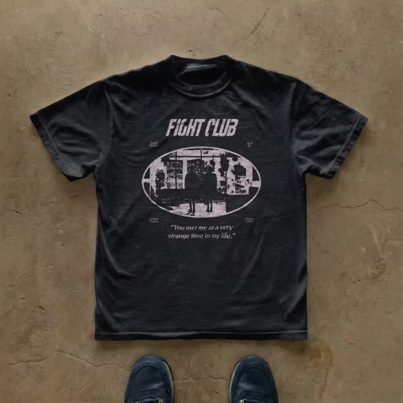 T-shirt du film Fight Club, t-shirt graphique foncé à manches courtes pour hommes, t-shirts d'été un