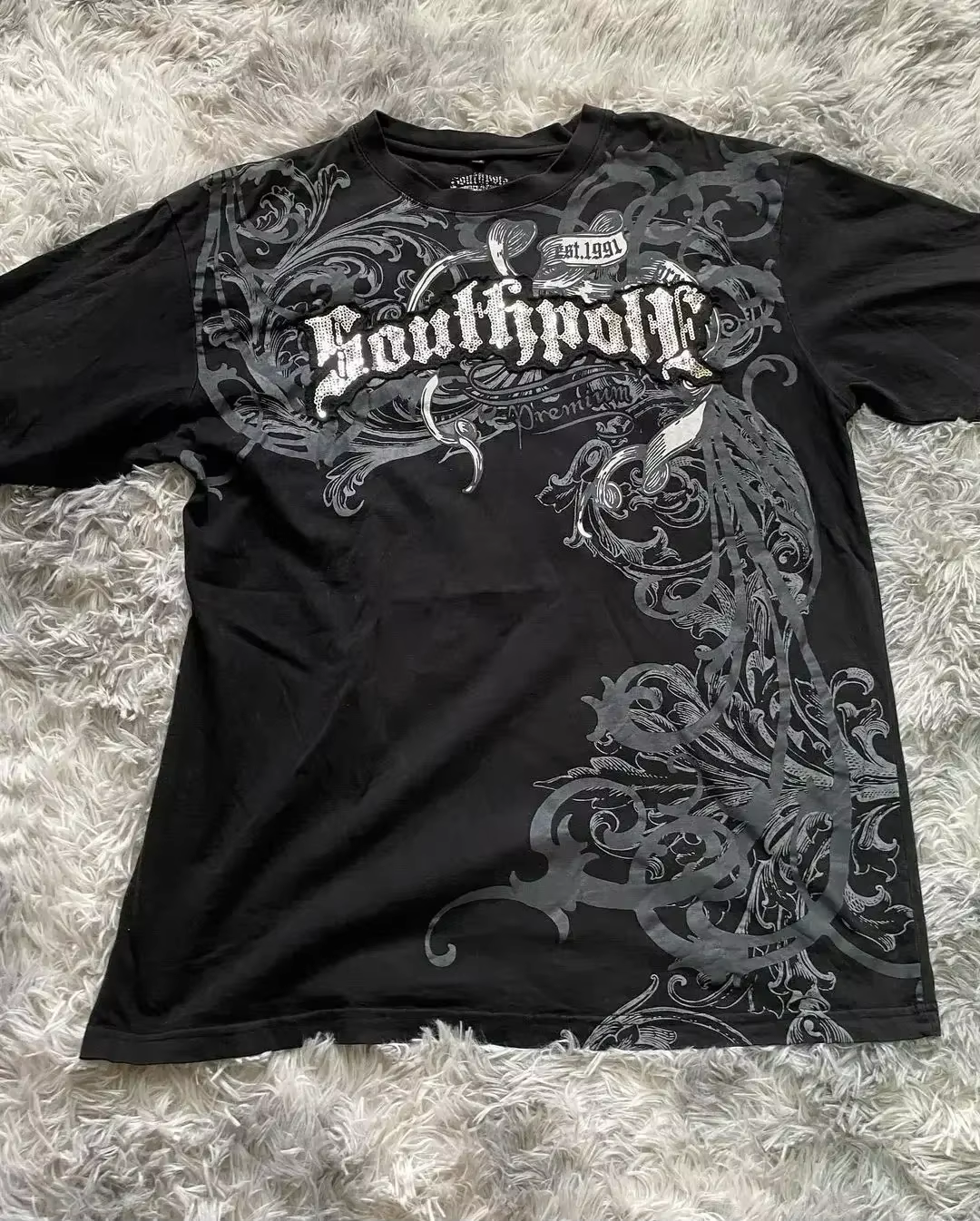 South Pole – t-shirt surdimensionné pour hommes, haut de rue Y2K, imprimé graphique, Harajuku, gothi
