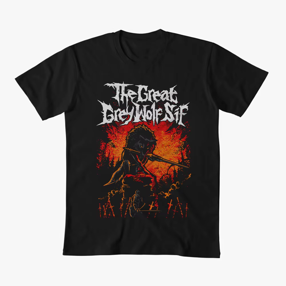 T-shirt cadeau Wolf Knight Artorias The Abysswalker, vêtements graphiques Dark Souls, vêtements grap