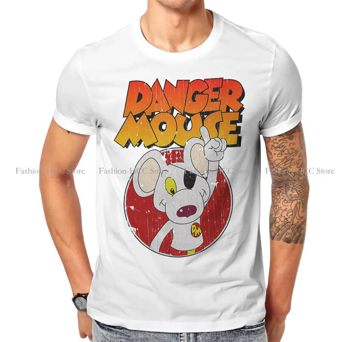 T-shirt Ras du Cou en Coton pour Homme et Adolescent, Vêtement Rétro, Classique, Graphique, Dessin A