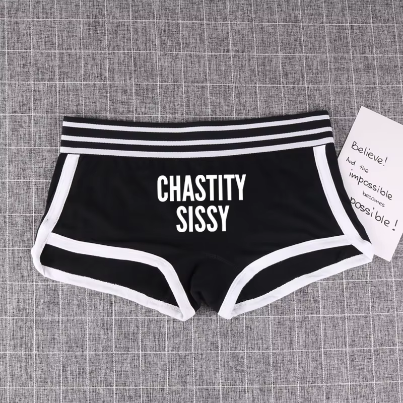 CHASTITY SISSY sous-vêtements pour femmes drôle femme Boxer Shorts coton garçon Shorts mignon fille 