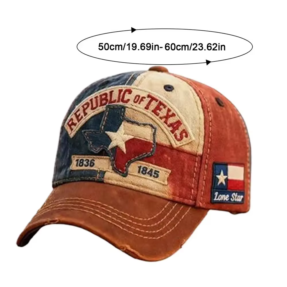 Casquette de baseball en coton brodée République du Texas, ajustable pour hommes et femmes, cadeau p