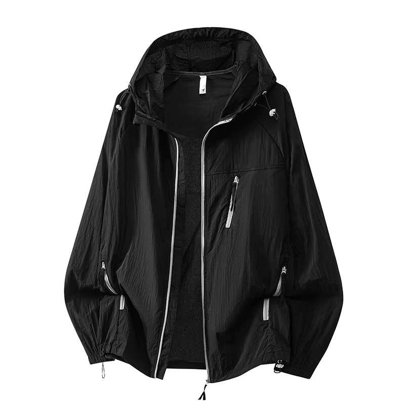 Veste fine à capuche pour homme 2026, protection solaire UPF50+, légère, séchage rapide, pour sports