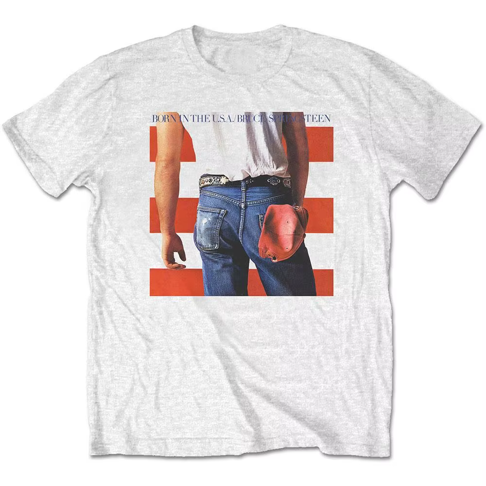 T-shirt en coton à manches courtes avec impression de la couverture de l'album Born in The USA de Br