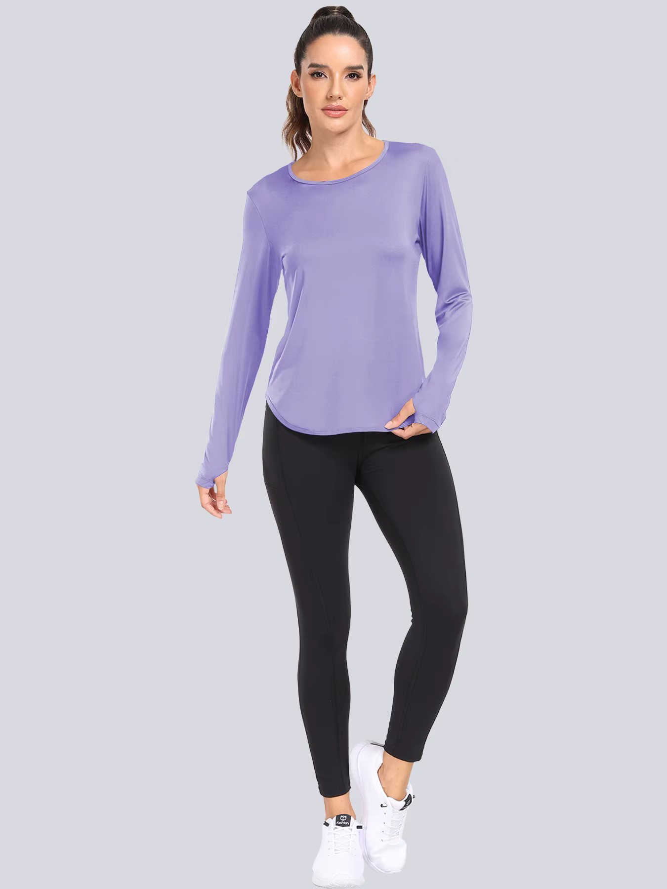 Femmes T-Shirts Protection solaire sport manches longues Protection UV ample respirant course Yoga v