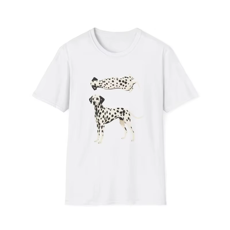 T-shirt avec illustration de chien tacheté, motif dalmatien, tee-shirt minimaliste pour animaux de c