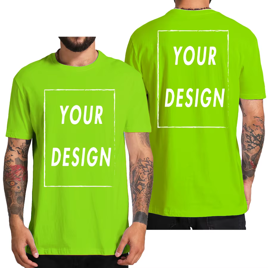 T-shirt personnalisé pour hommes, concevez votre propre Logo, texte, Photo, devant et arrière, libre