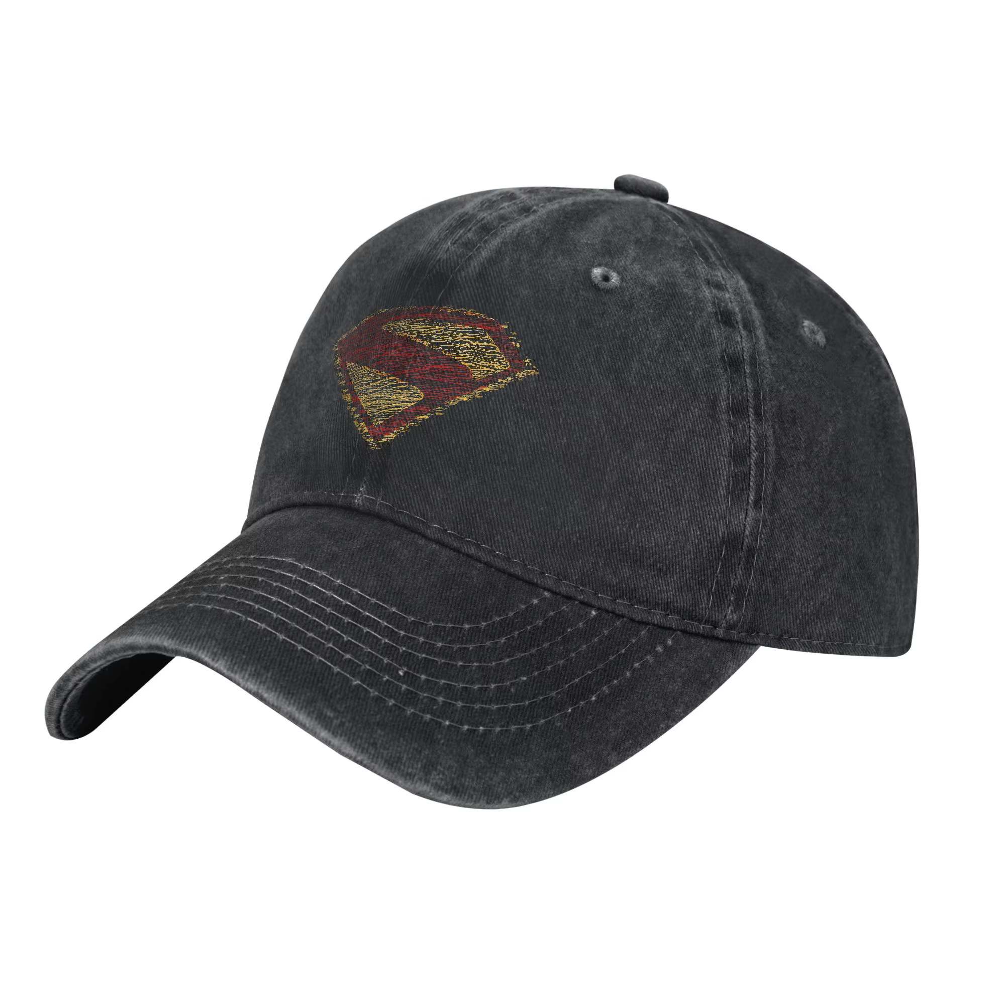 Casquettes de baseball Superman en denim vieilli vintage, casquette snapback unisexe pour activités 
