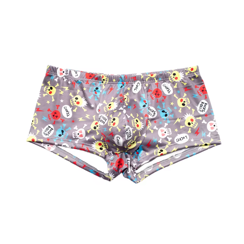 Boxer Sexy pour Homme, Sous-Vêtement Imprimé, Respirant, Doux, U Poudres, Zones