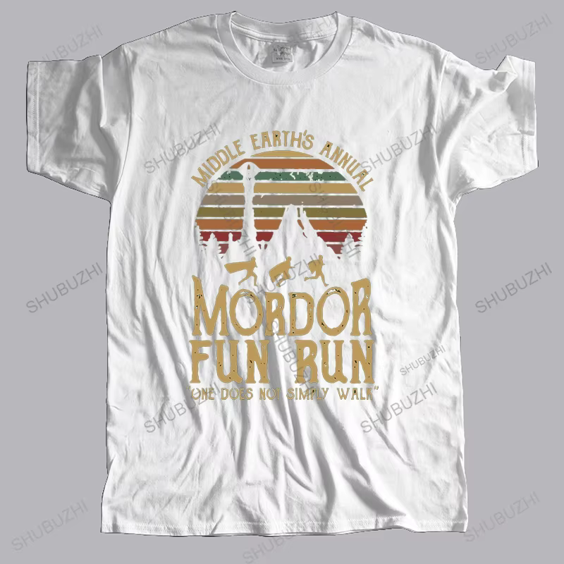 Offre spéciale hommes été marque t-shirt coton t-shirt moyen terres annuel Mordor Fun Run drôle impr