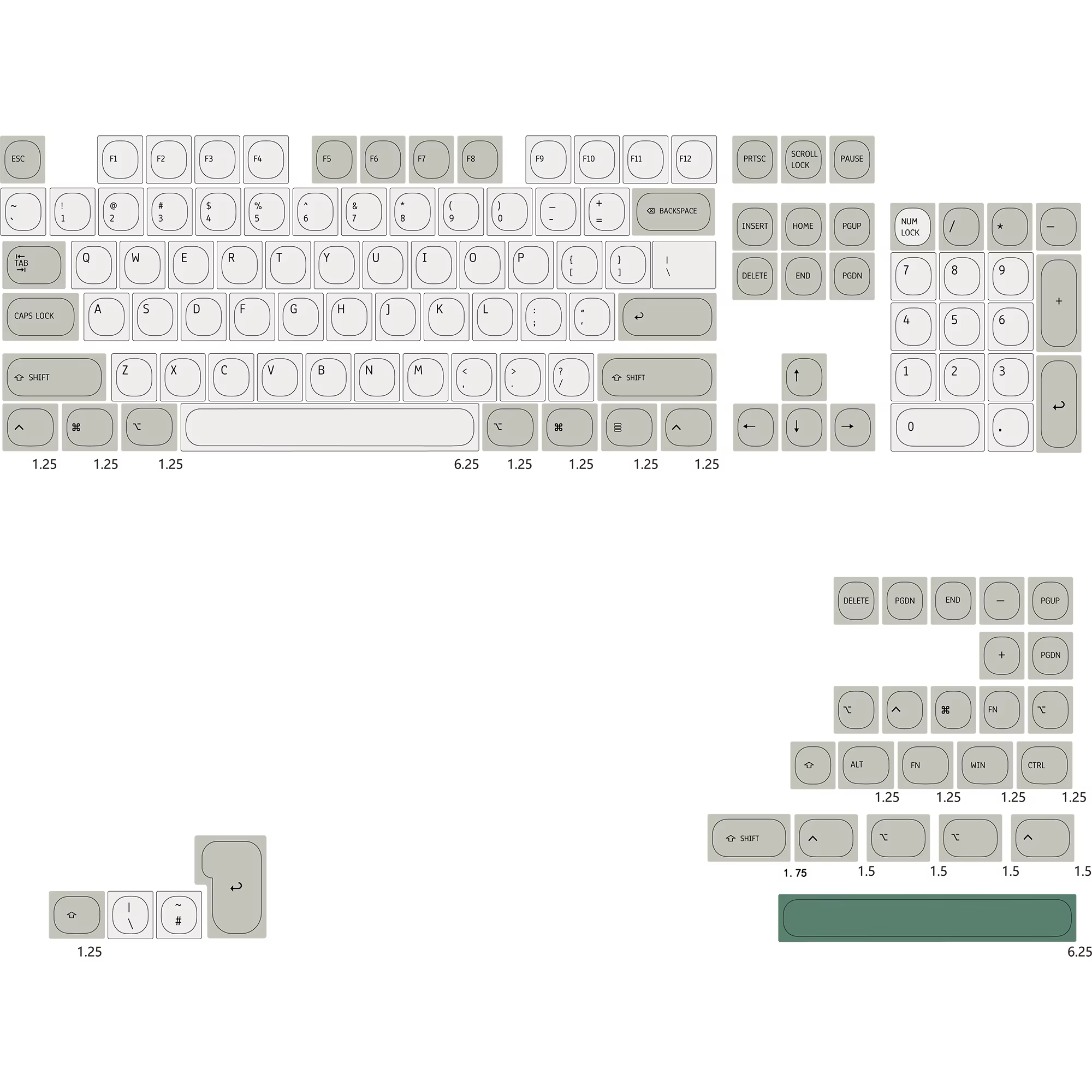 JCM-Capuchons de touches Apple pour clavier mécanique, profil MA, matériau PBT, design rétro, commut