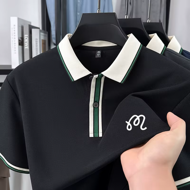 Polo à revers pour homme de qualité supérieure, nouvelle mode décontractée, t-shirt imprimé exquis, 