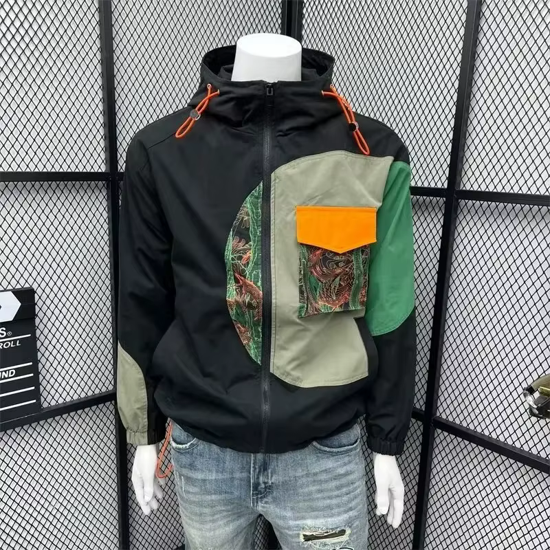 Veste à capuche unisexe coupe ample style streetwear américain, polyvalente, rétro, décontractée, te
